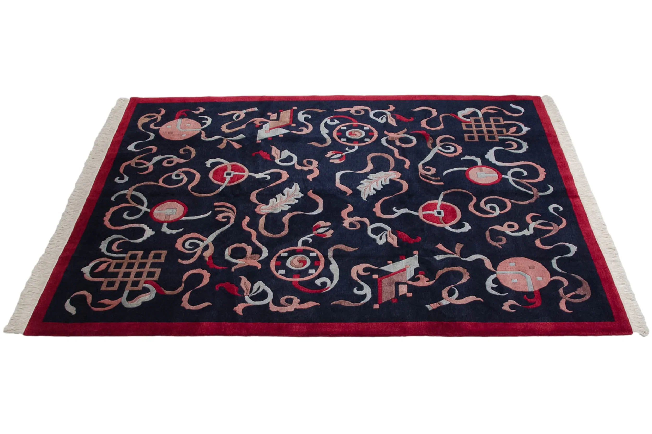 8x10 Vintage Contemporary Indian Peking Design Carpet