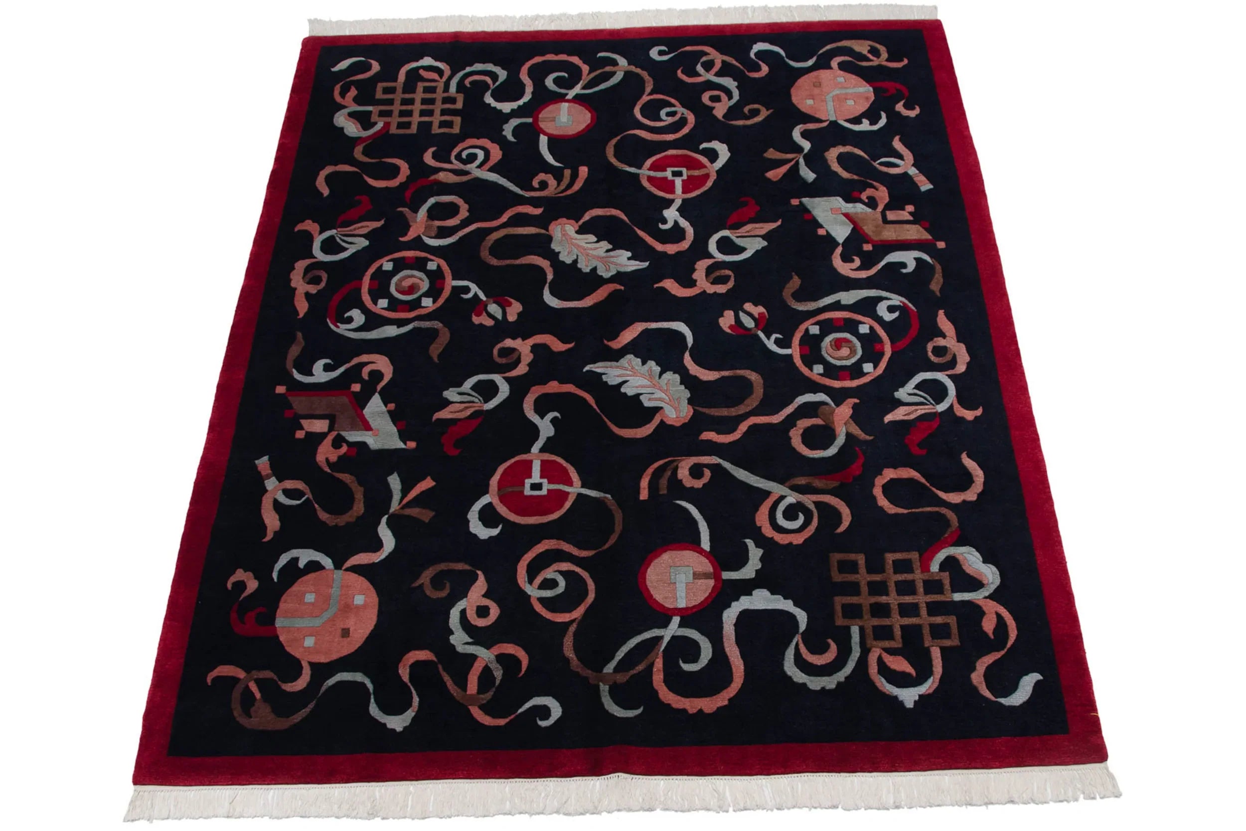 8x10 Vintage Contemporary Indian Peking Design Carpet