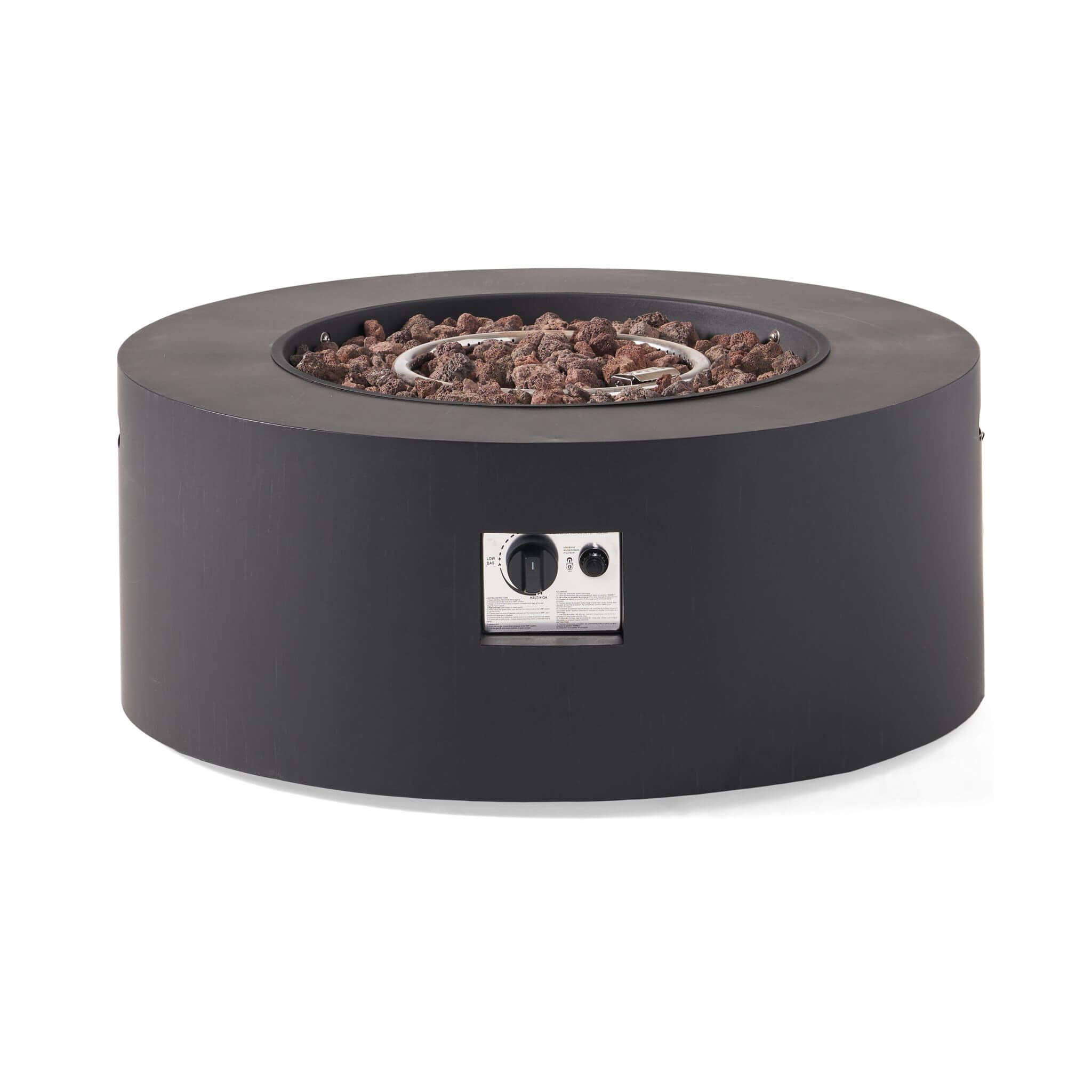 Modern 32" 40K BTU Round Iron Propane Fire Pit (SAK29102)