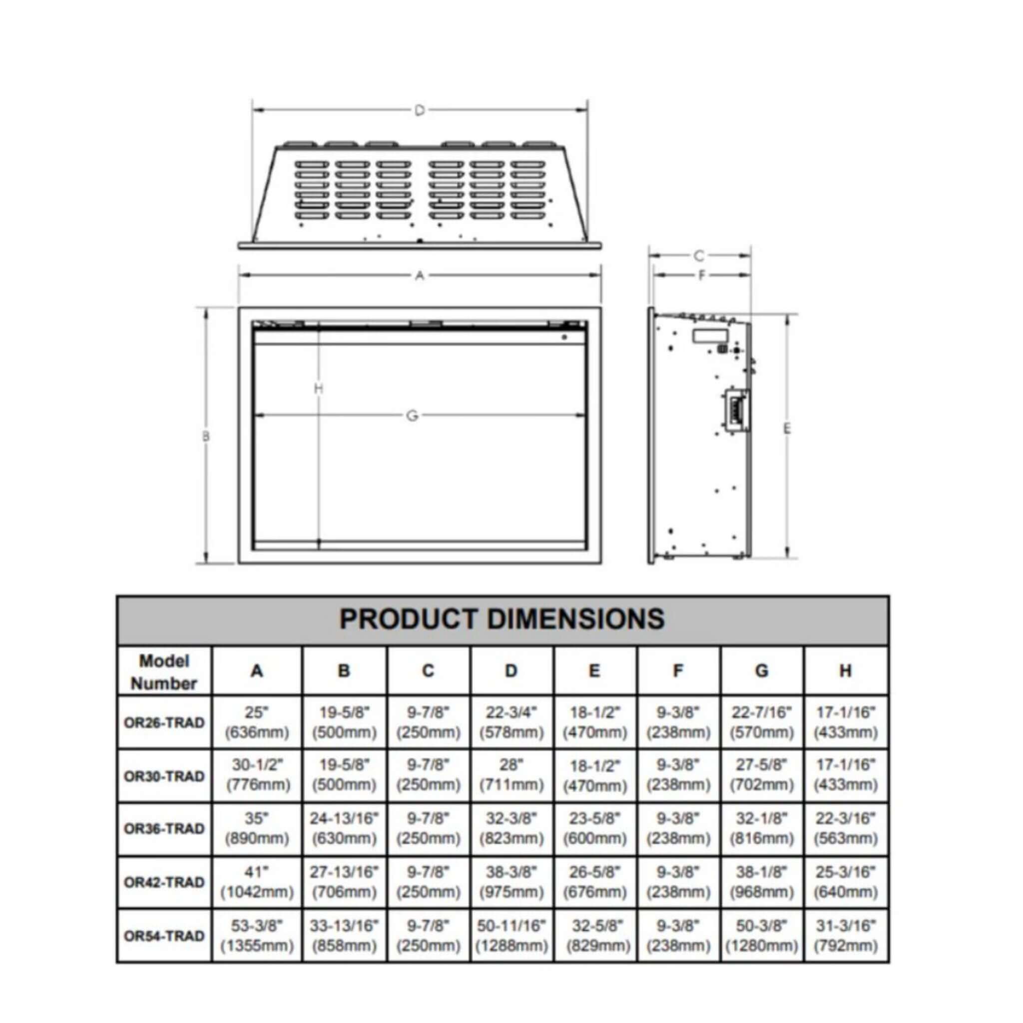 Modern Flames Orion Traditional 42" Heliovision Electric Fireplace [OR42-TRAD] (SAK83765)