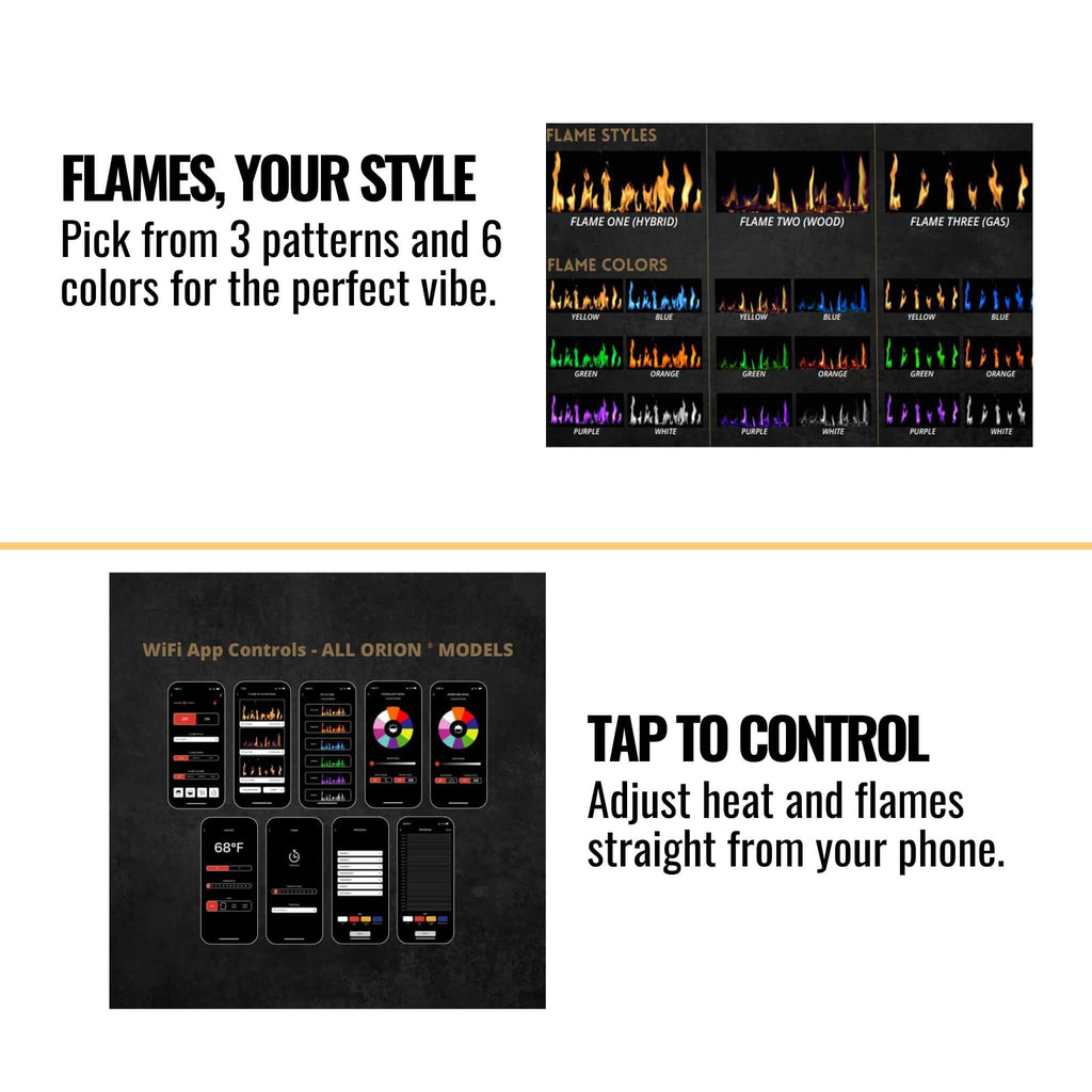 Modern Flames Orion Slim 76" Heliovision Single-Sided Electric Fireplace [OR76-SLIM] (SAK41935)