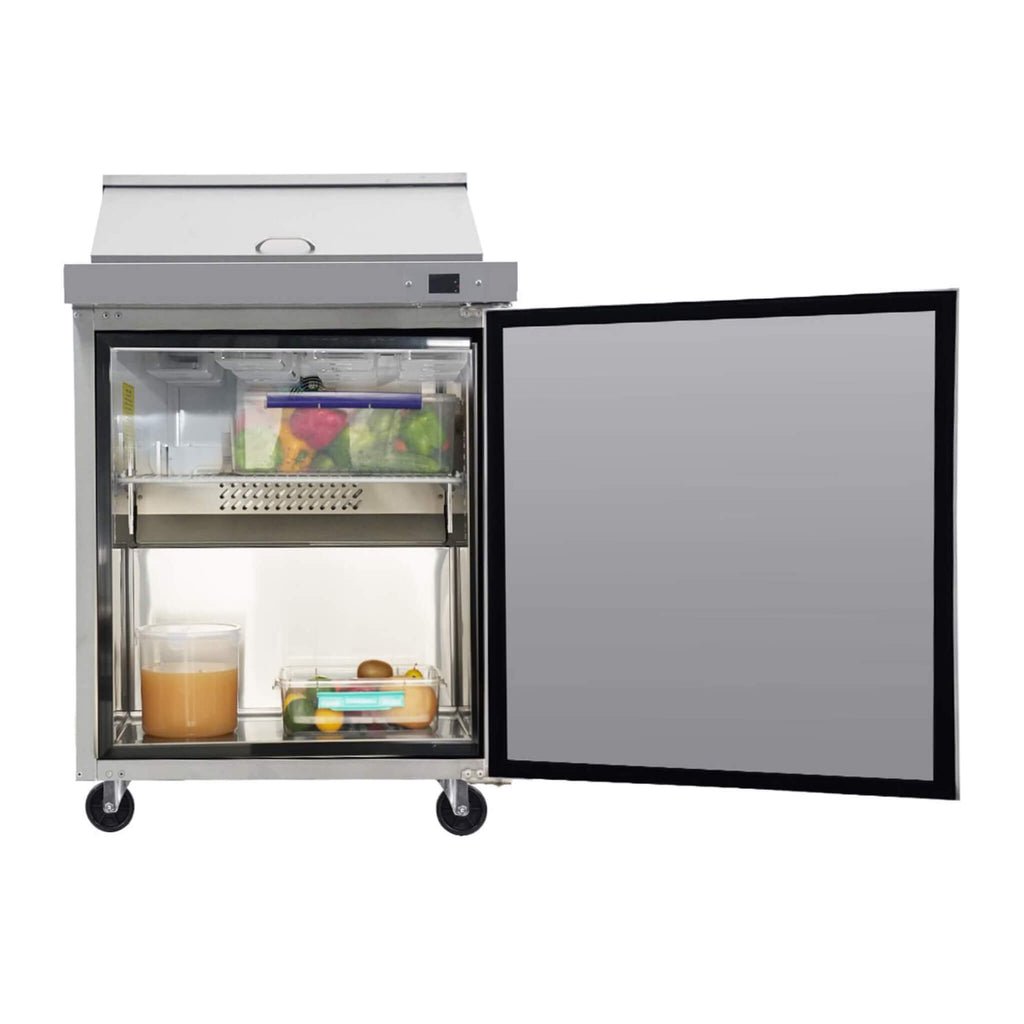 Orikool Commercial Refrigerator Sandwich & Salad Prep Table With Butcher Block Cutting Board (SAK31598)
