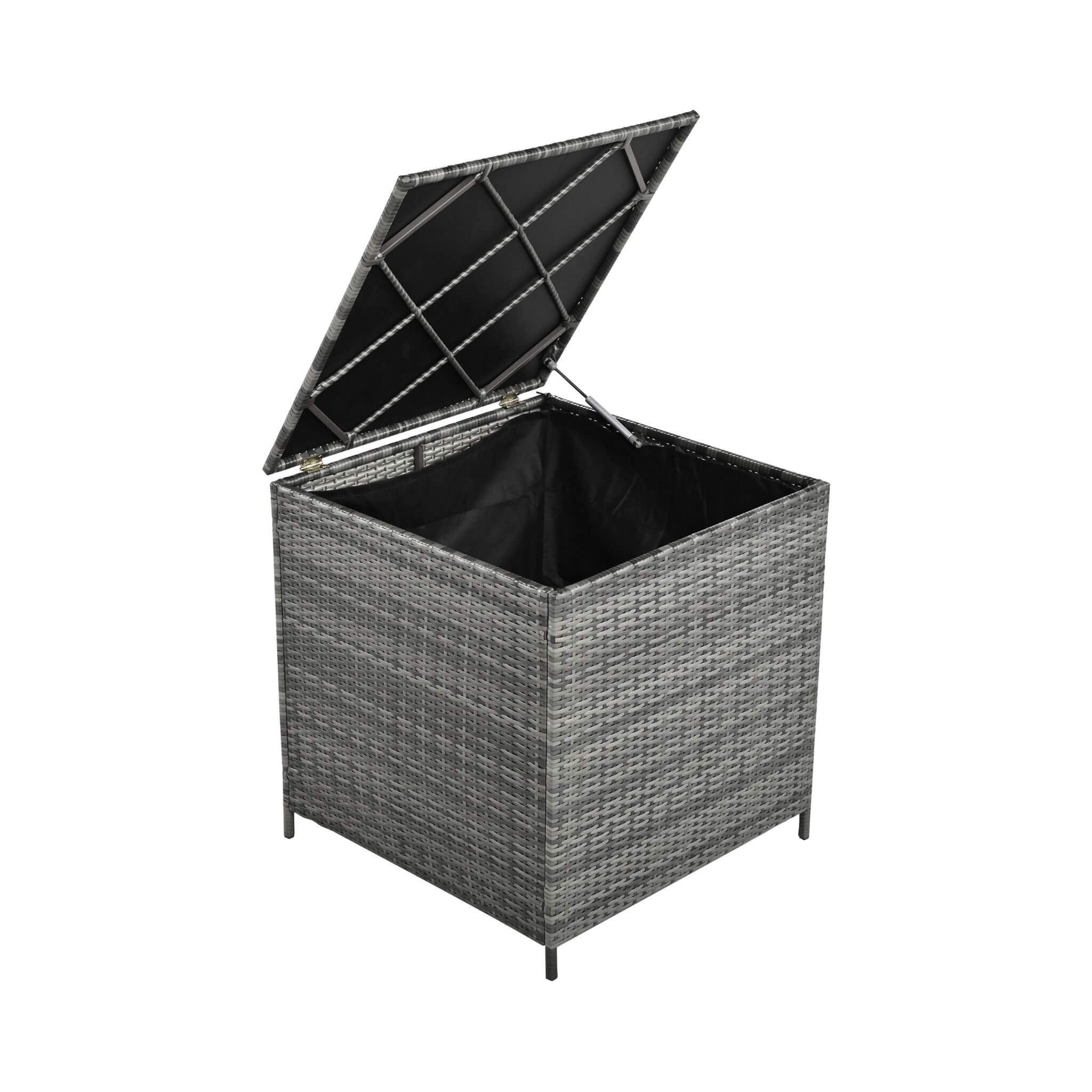 Outdoor 6-Piece All-Weather PE Rattan Sofa Set With Adjustable Seat, Storage Box, Removable Covers, And Tempered Glass Table Top (SAK37221)