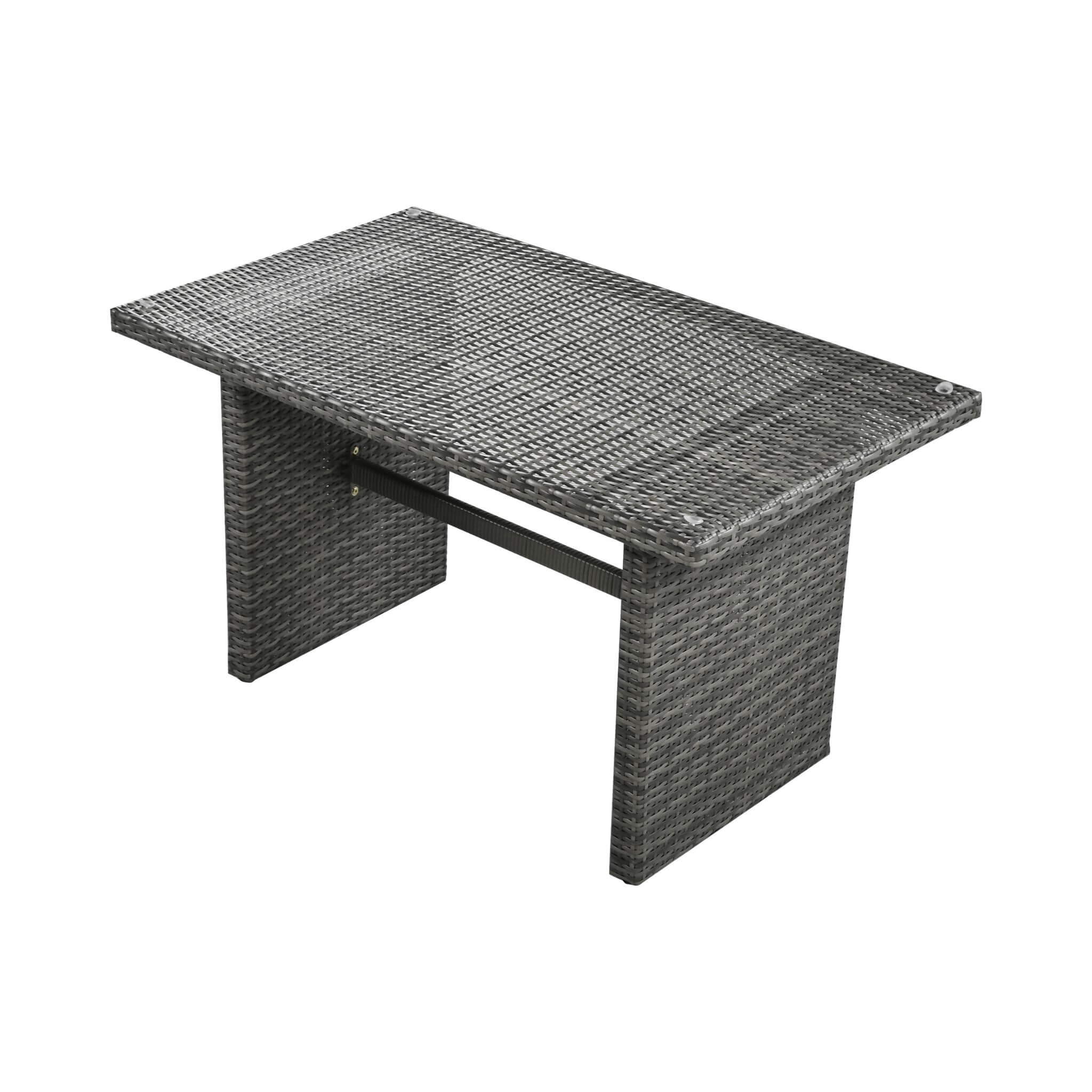 Outdoor 6-Piece All-Weather PE Rattan Sofa Set With Adjustable Seat, Storage Box, Removable Covers, And Tempered Glass Table Top (SAK37221)