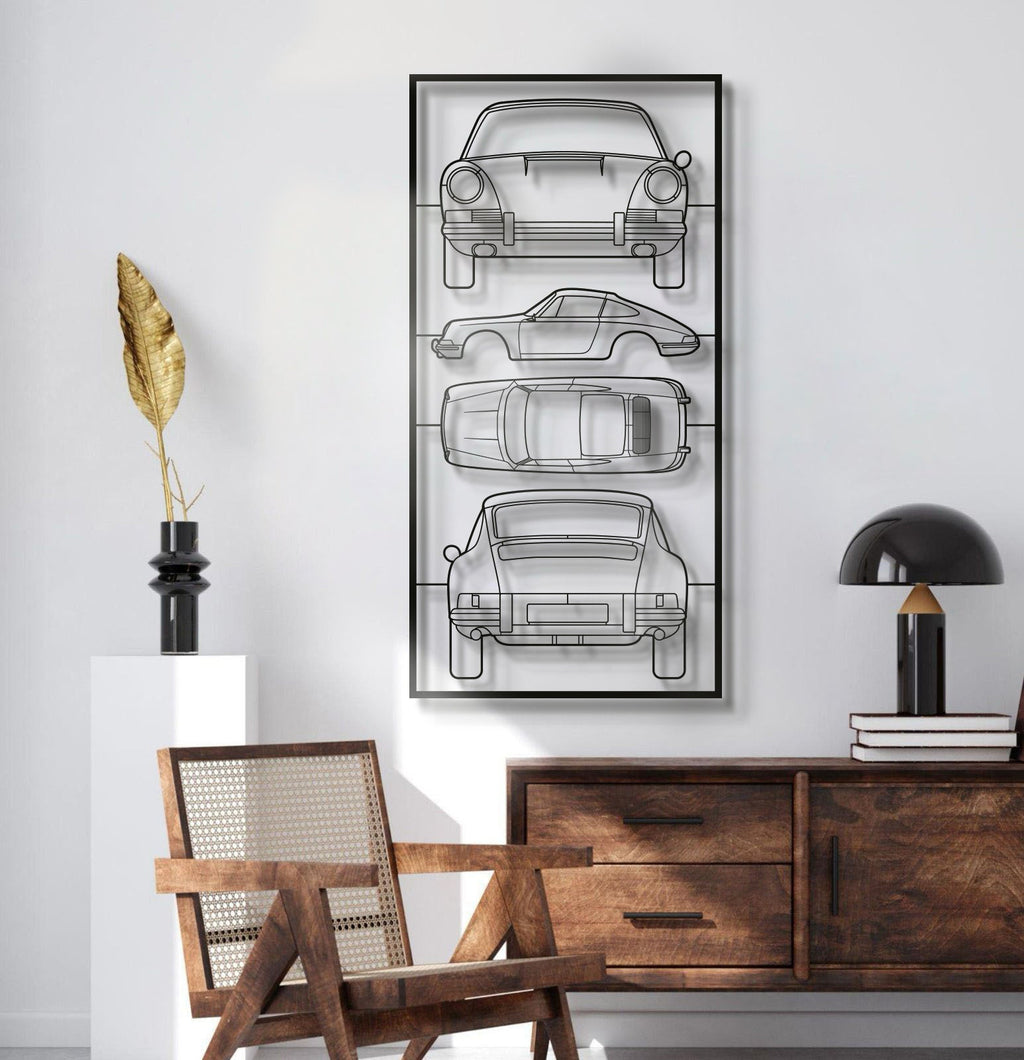 1964 911 (901) Quad Profile Metal Frame Silhouette - MT1455