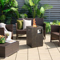Premium 16FT Square Outdoor Propane Fire Pit W/ Lava Rocks Waterproof Cover, 30,000 BTU (93195268)