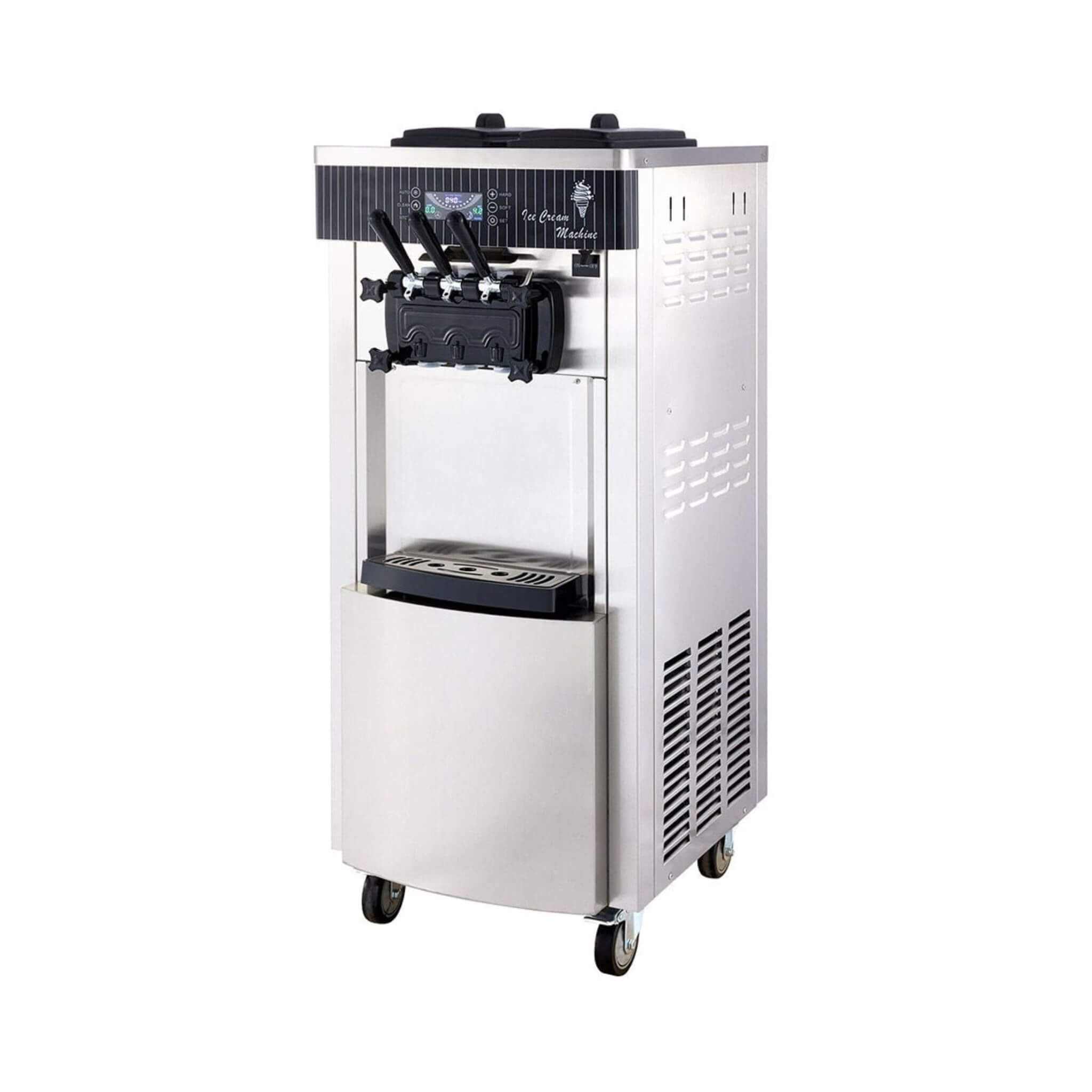 Premium 3-Flavors Commercial Soft Serve Yogurt Ice Cream Machine Maker, 20-28L/H (SAK97524)