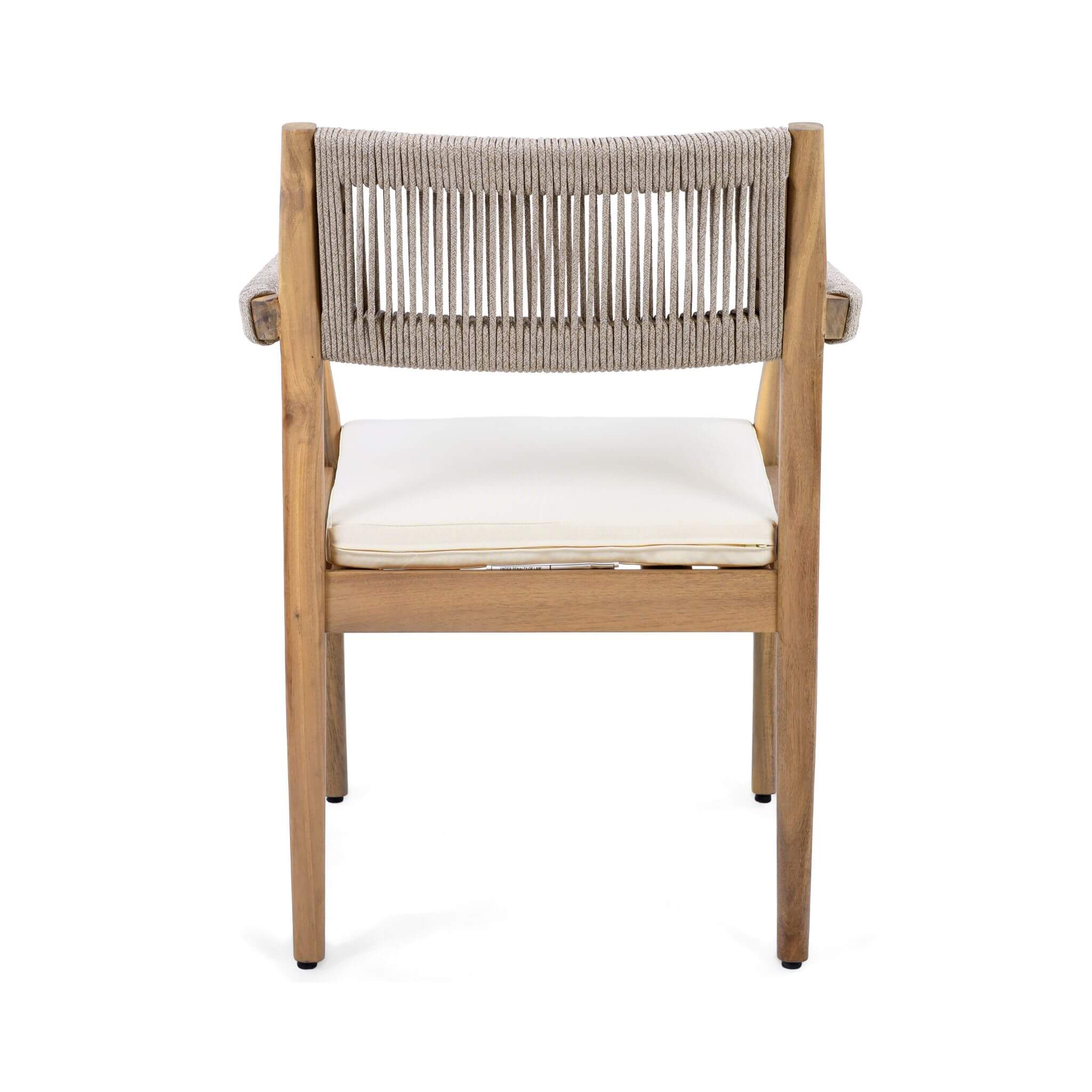 Premium 5-Piece Outdoor Acacia Wood Patio Furniture Set With Braided Dining Chairs, Cushions, And Dining Table (SAK26754)