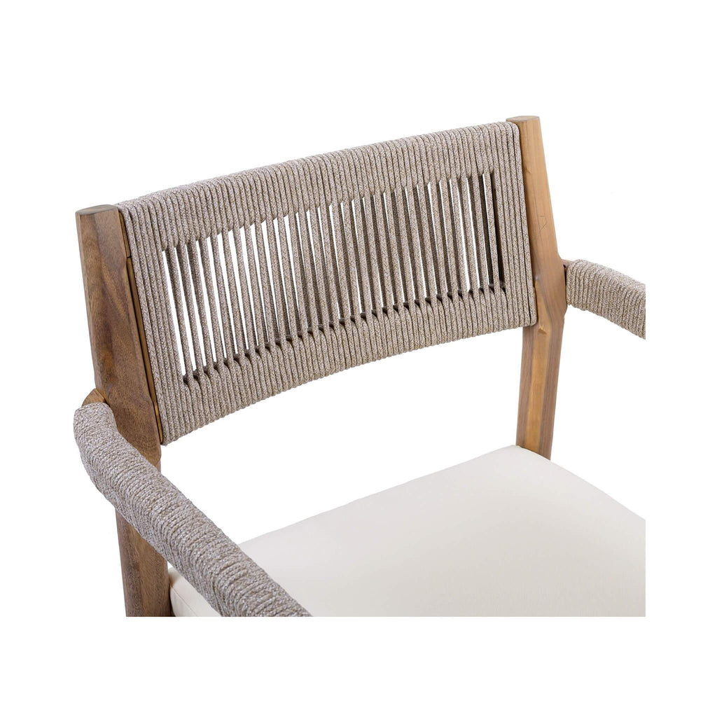 Premium 5-Piece Outdoor Acacia Wood Patio Furniture Set With Braided Dining Chairs, Cushions, And Dining Table (SAK26754)