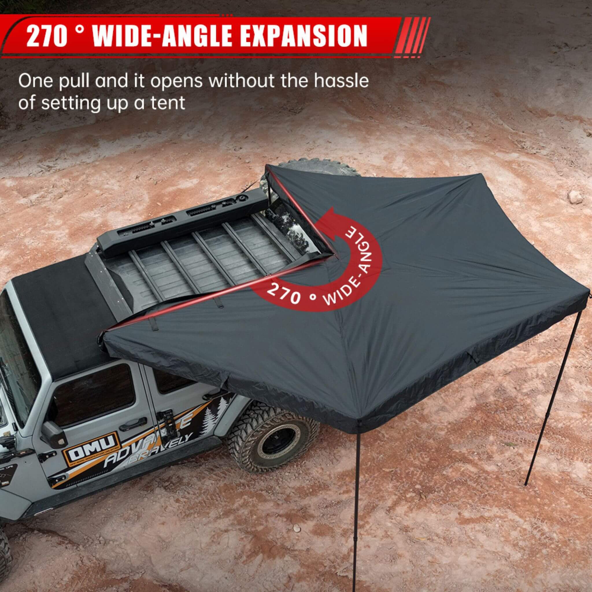 Trailora Premium All-Weather Top Only Multi-Functional 270 Degree Outdoor Awning House Tent (SAK24839)