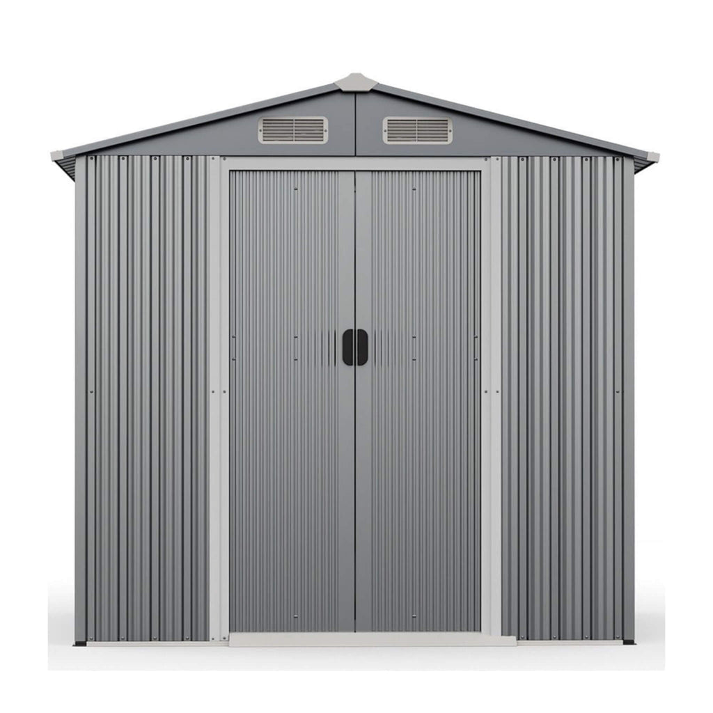 [06X04FT] Premium Garden Galvanized Steel Storage Shed W/ Lockable Sliding Doors (SAK75842)