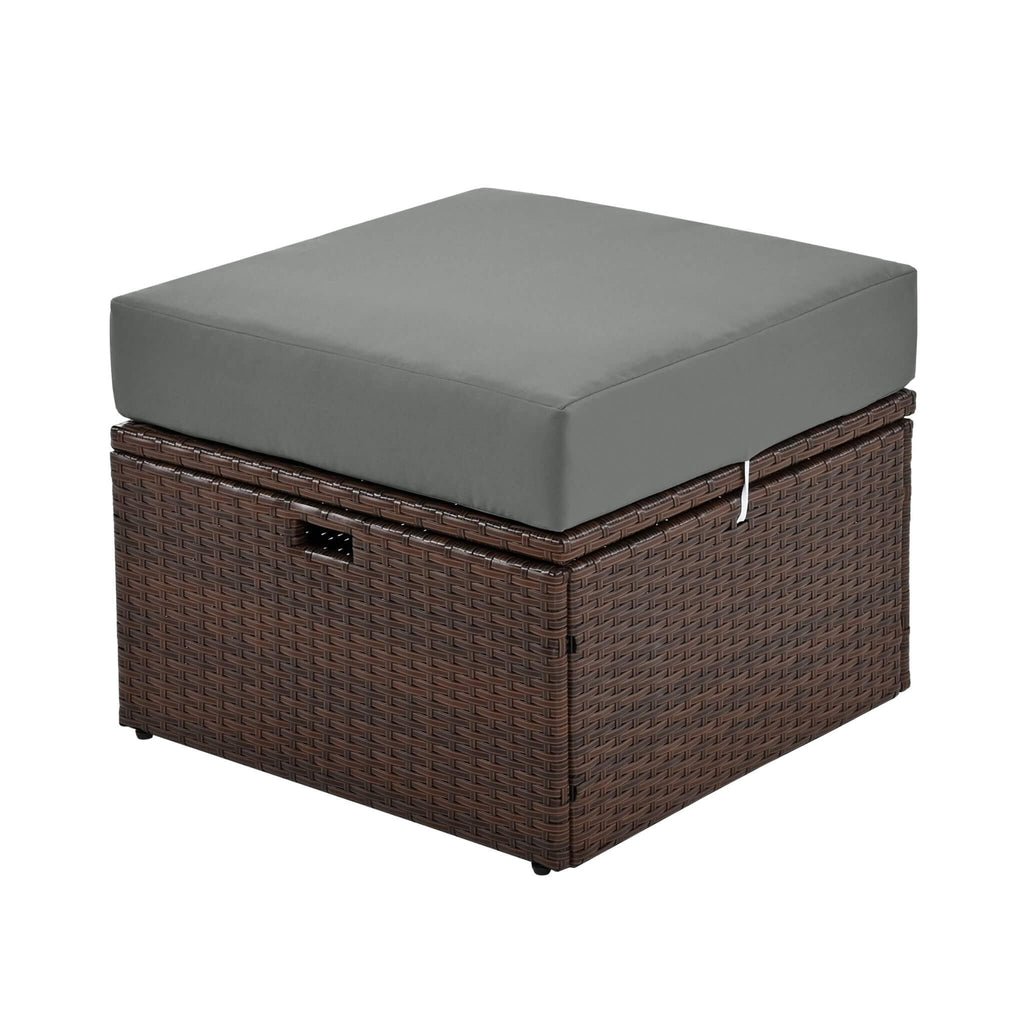 Premium Outdoor 2-Seater Patio Daybed With Foldable Awning, Cushions, And Rattan Frame (SAK90233)