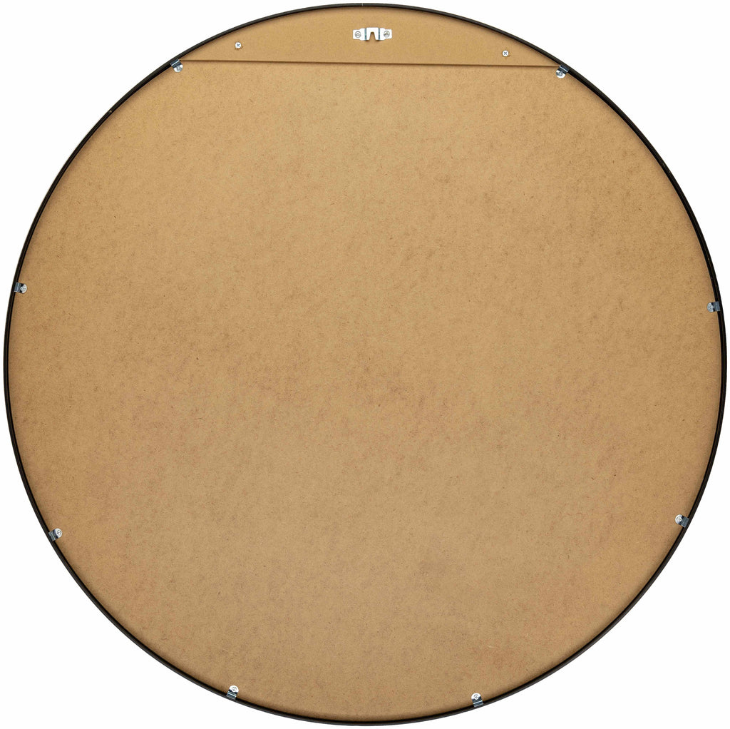 Round Mirror with Black Aluminum Frame