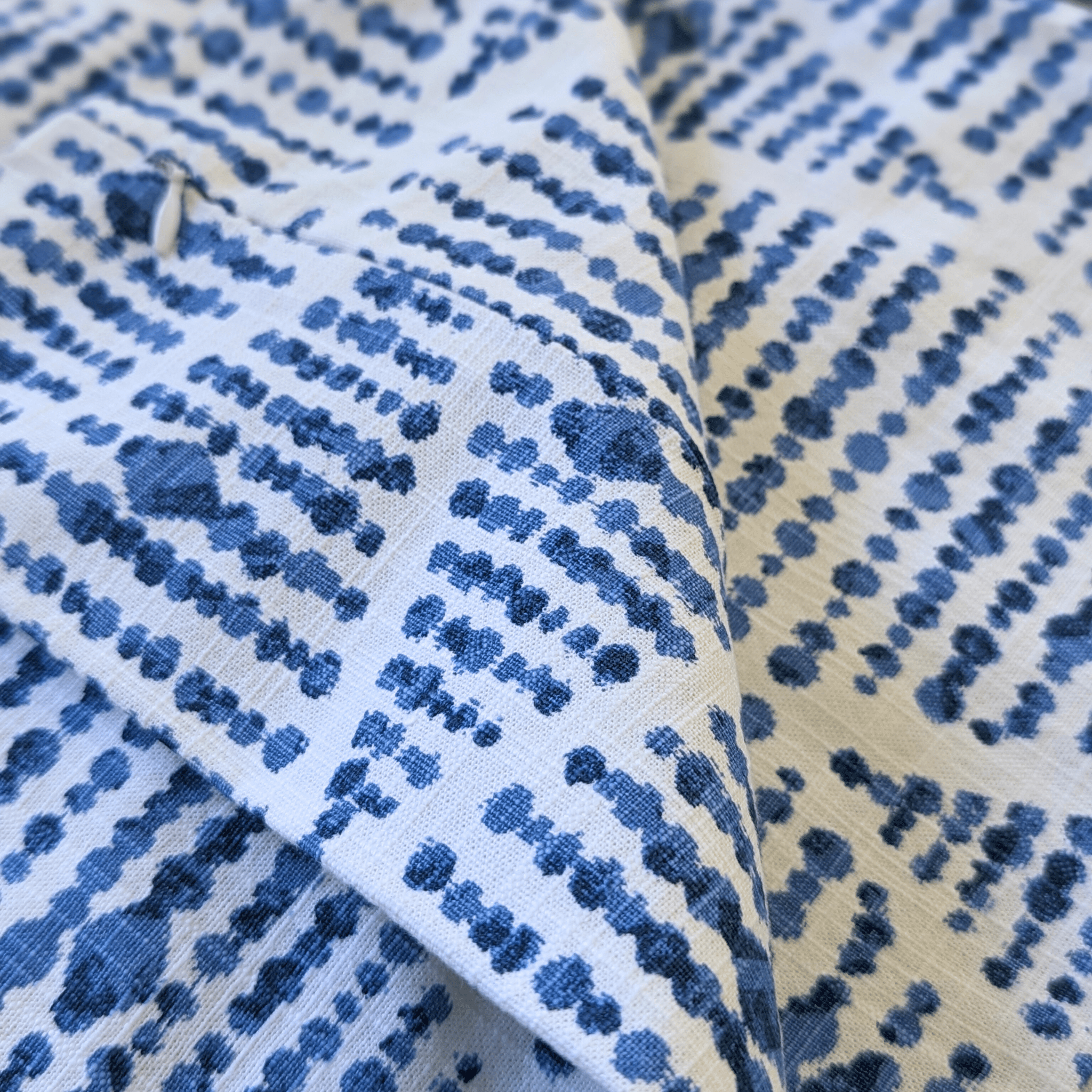 Boho Indigo Blue Diamond Print Chair and Footstool Covers, Compatible with IKEA Poang