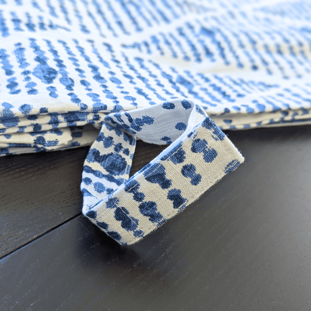 Boho Indigo Blue Diamond Print Chair and Footstool Covers, Compatible with IKEA Poang