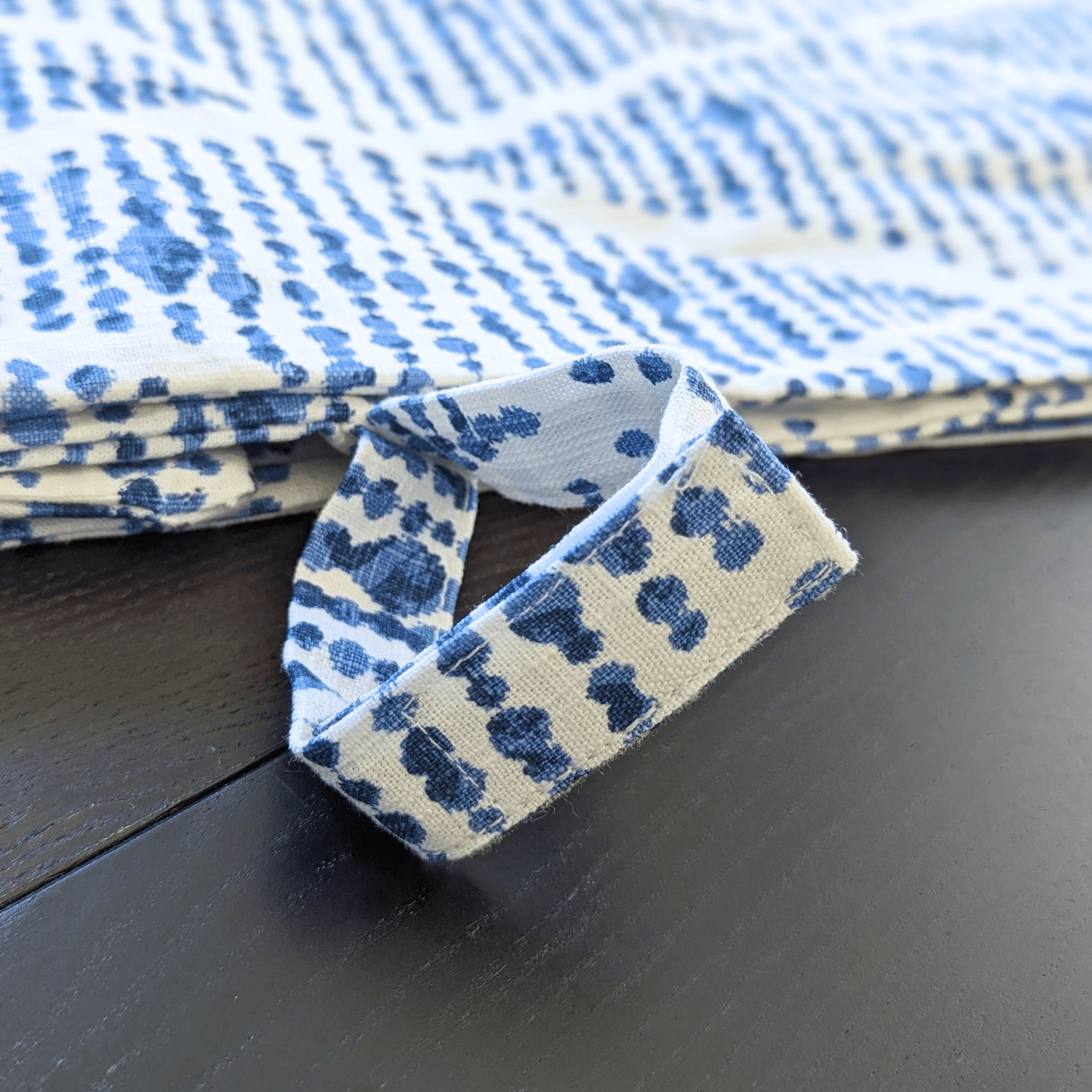 Boho Indigo Blue Diamond Print Chair and Footstool Covers, Compatible with IKEA Poang