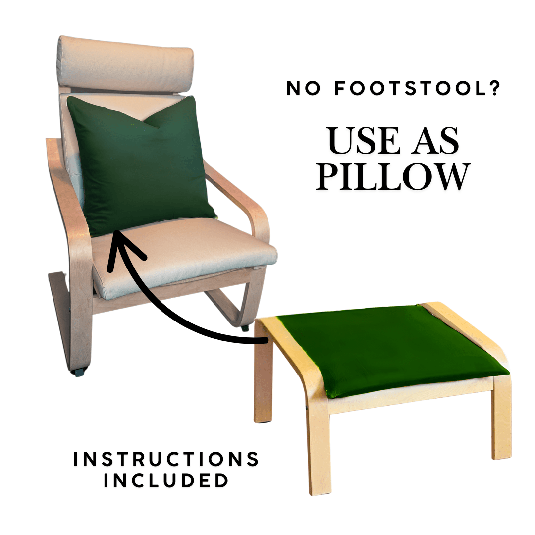 Velvet Forest Green Chair and Ottoman Covers, Compatible with IKEA Poang