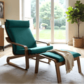 Velvet Forest Green Chair and Ottoman Covers, Compatible with IKEA Poang