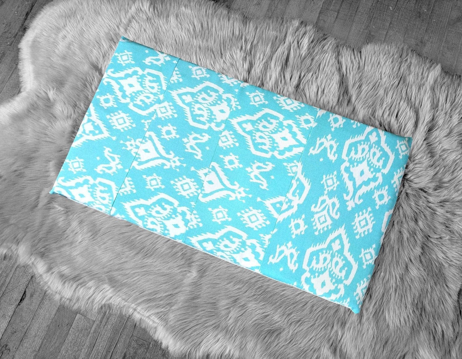 SALE IKEA Bankkamrat, Hemmahos, Stuva Bench Pad Cover Blue Indian Ikat Print