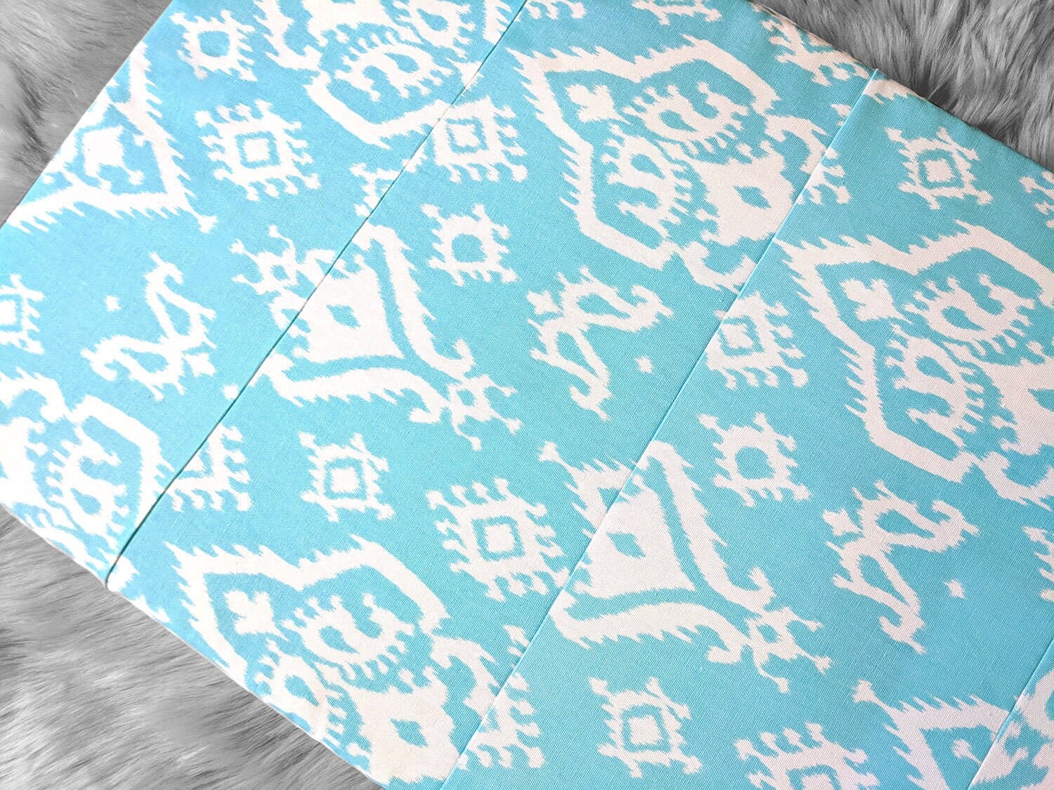SALE IKEA Bankkamrat, Hemmahos, Stuva Bench Pad Cover Blue Indian Ikat Print