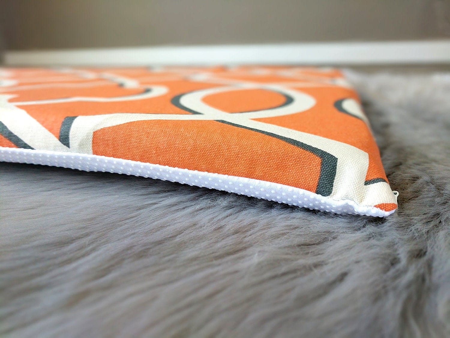 SALE IKEA Bankkamrat, Hemmahos, Stuva Bench Pad Cover  Cinnamon Orange Retro Print