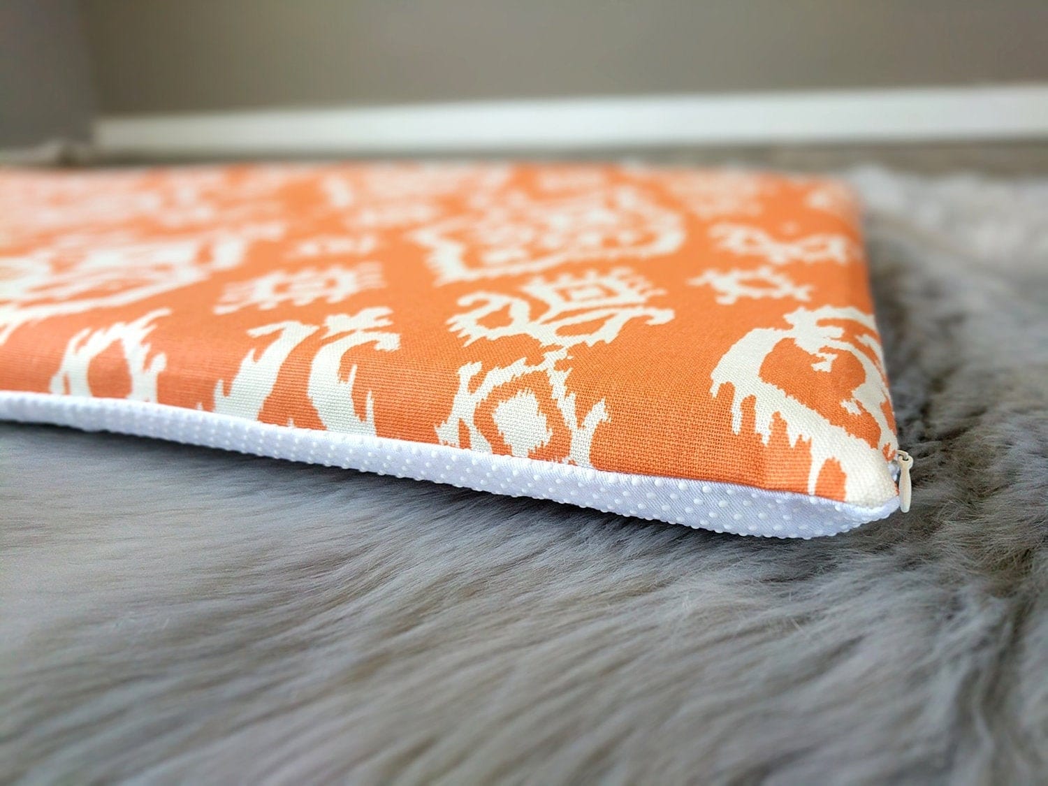 SALE IKEA Bankkamrat, Hemmahos, Stuva Bench Pad Cover  Orange Indian Ikat Print