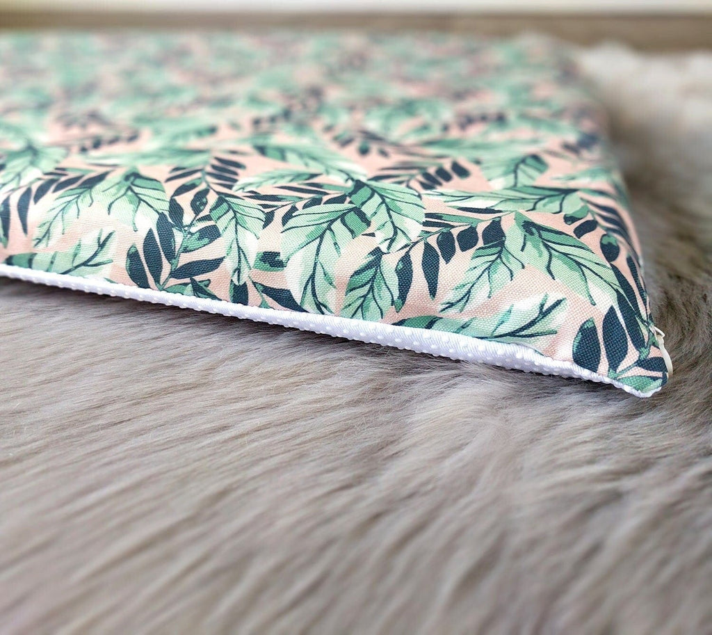 SALE IKEA Bankkamrat, Hemmahos, Stuva Bench Pad Cover Pink Green Leaf Print