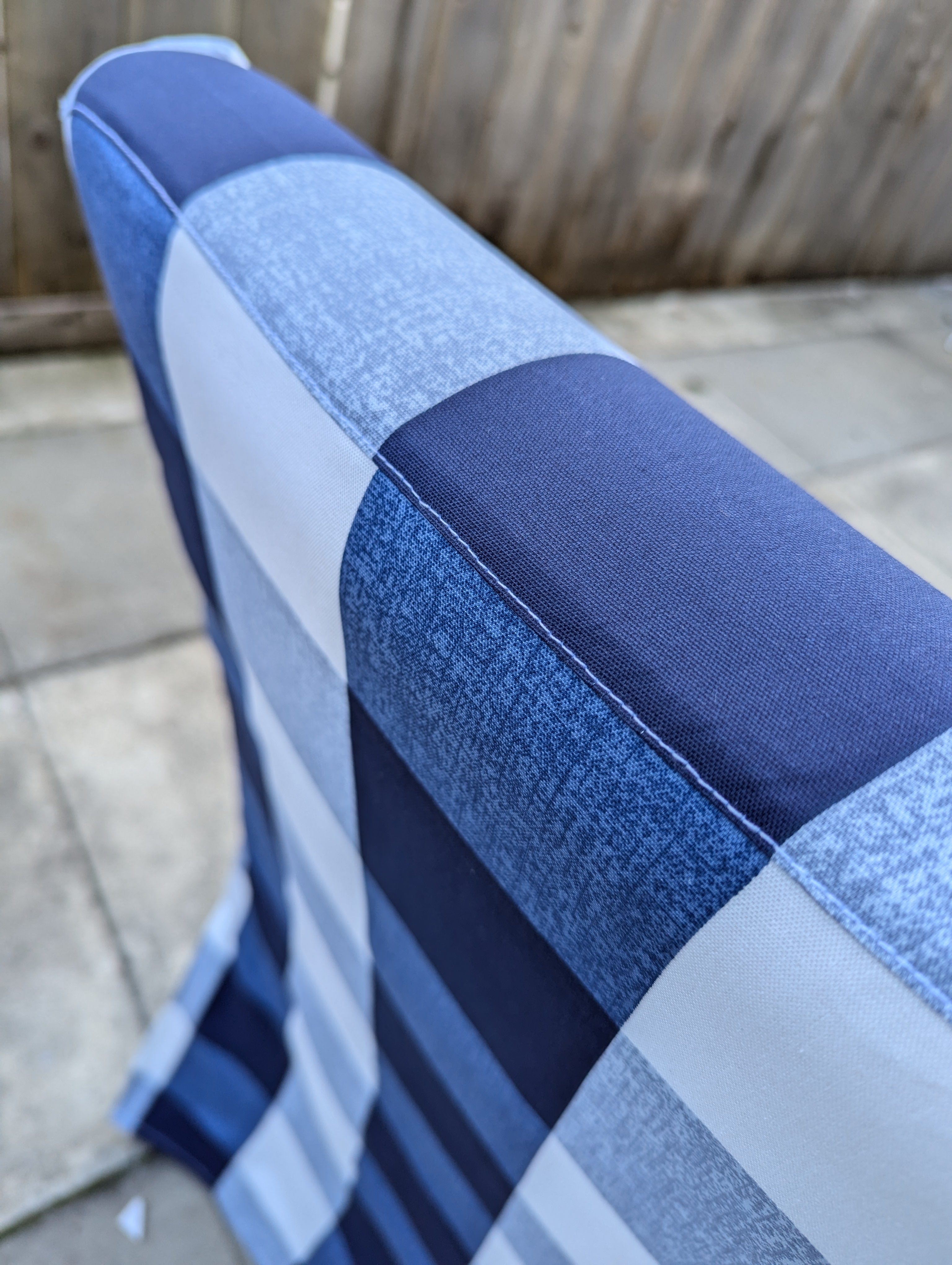Buffalo Check Navy Blue Floor Length Dining Chair Cover, Compatible with IKEA Henriksdal