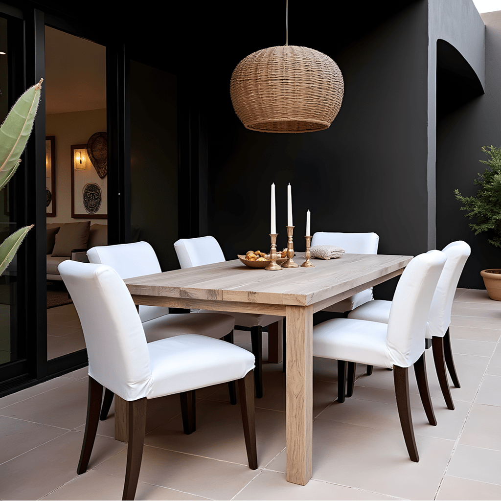 2 Pack Solid White European Linen Canvas Dining Chair Cover, Compatible with IKEA Henriksdal