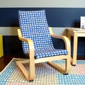 Blue Abstract Print Cushion Cover, Compatible with IKEA Children's Poang