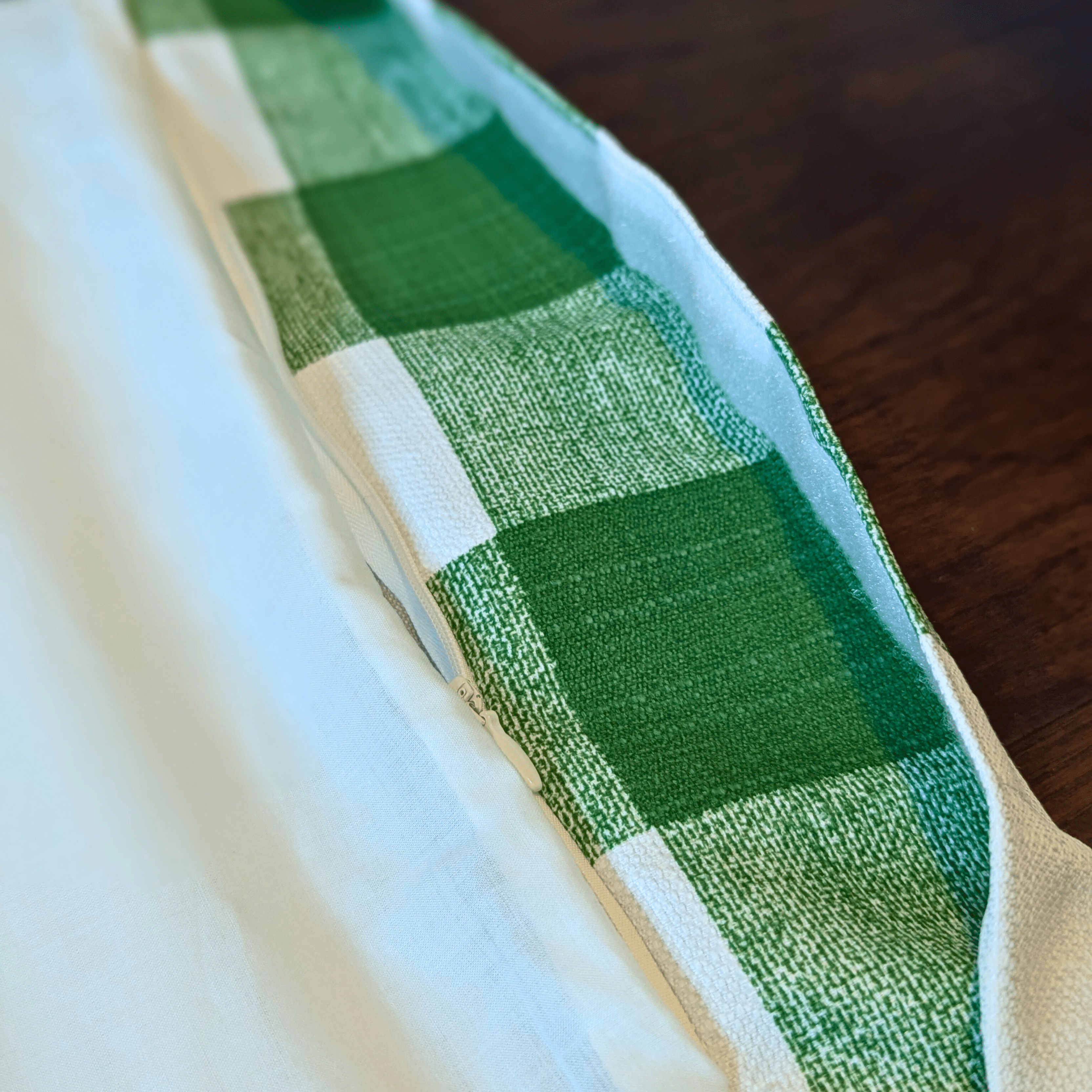 Green Check Cushion Cover, Compatible with IKEA Children's Poang