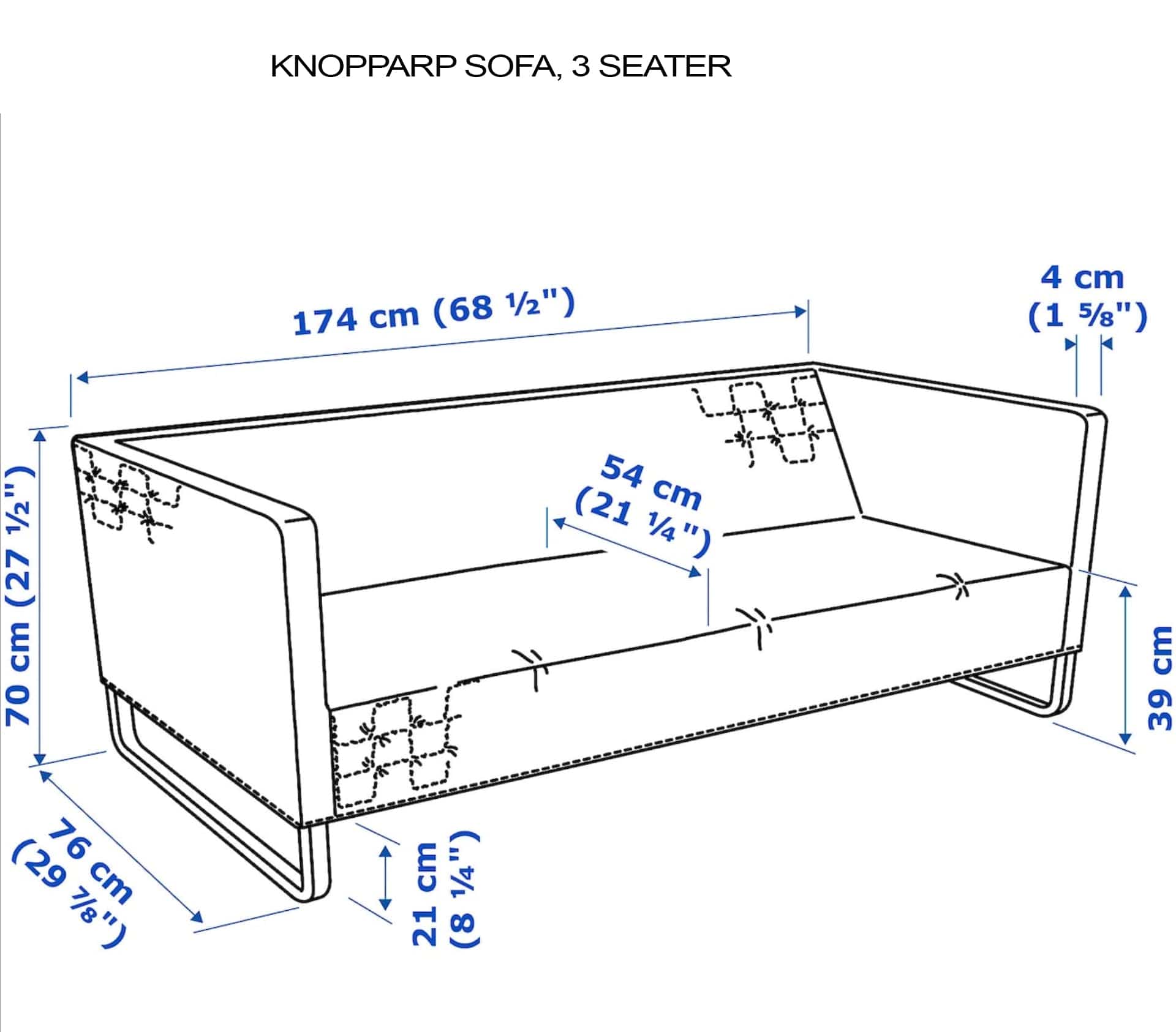 Boho Indigo Blue Slipcover for IKEA Knopparp Sofa – Vibrant, Comfortable, and Bohemian Chic