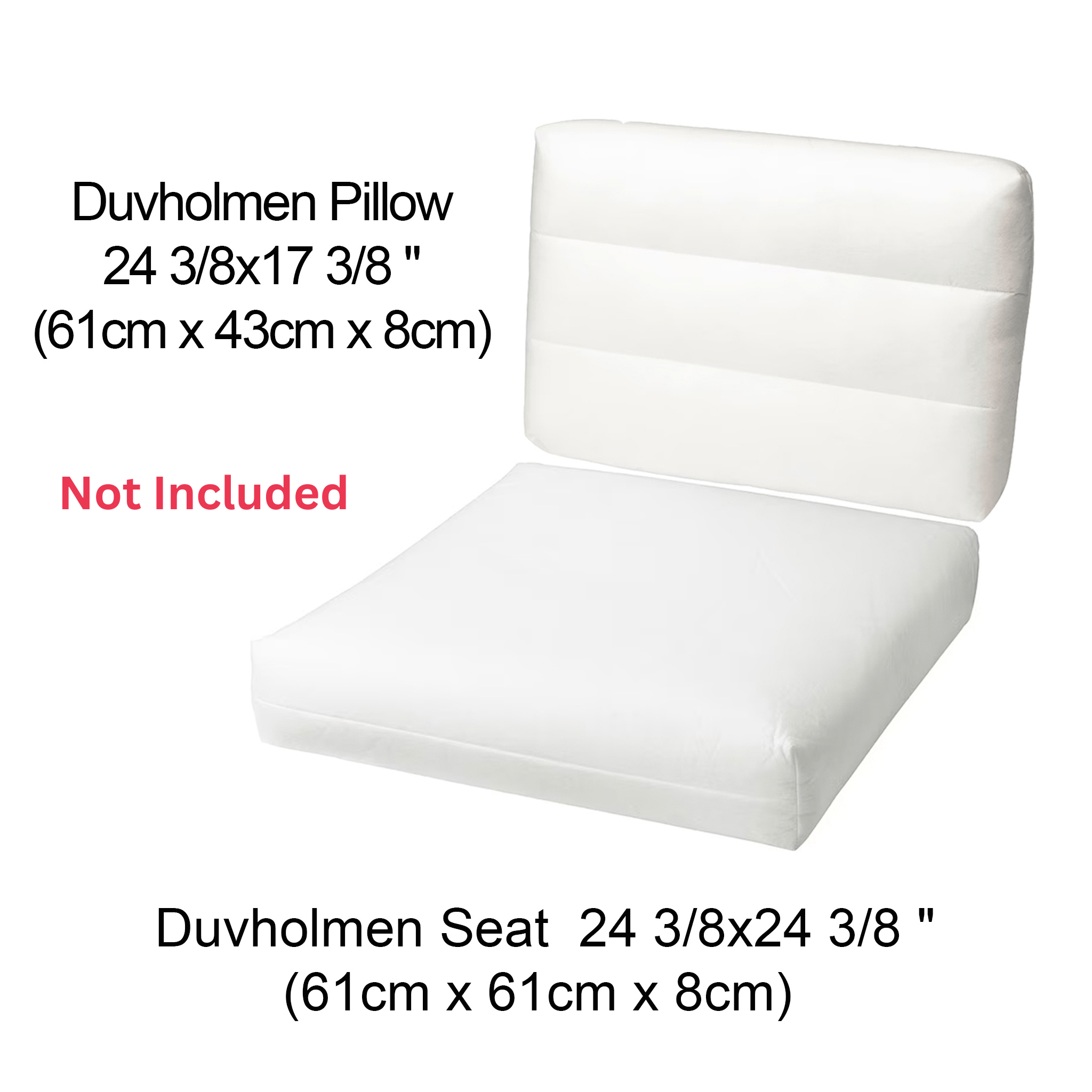8-PIECE DELUXE BUNDLE, Beige Stripe Outdoor Cushion Cover Set and Chair Pads – Compatible with IKEA Duvholmen