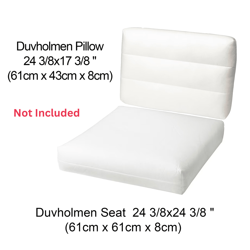 8-PIECE DELUXE BUNDLE Outdoor Cushion Cover Set and Chair Pads – Compatible with IKEA Duvholmen, Blue Palms