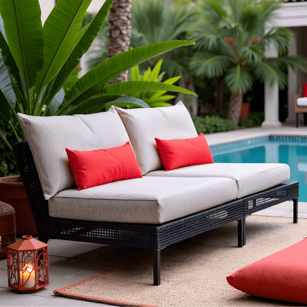 Beige Stripe Outdoor Slip Covers, Compatible with IKEA Duvholmen