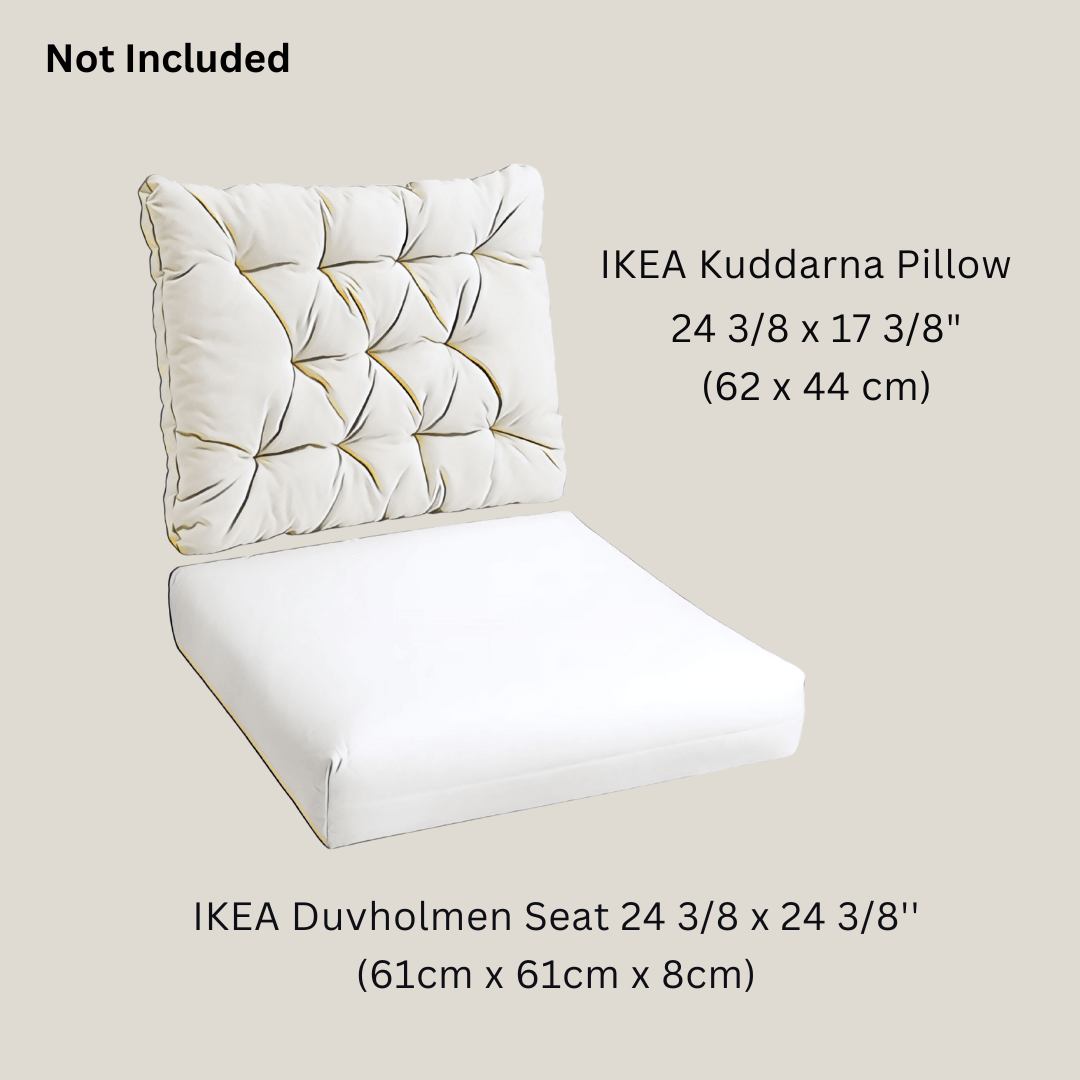 Rockin Cushions Outdoor Slip Covers | Blue Rain | Compatible with IKEA Duvholmen Kuddarna Cushions | Includes 2 Kuddarna Pillow Covers and 2 Duvholmen Seat Covers - Set of 4