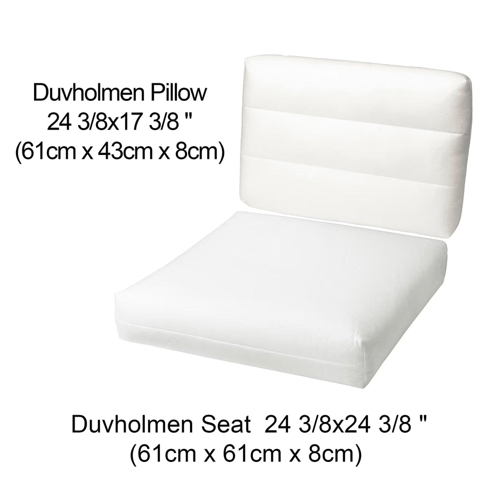 Black and White Cabana Stripe Outdoor Slip Covers, Compatible with IKEA Duvholmen