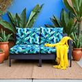 Navy Green Banana Leaf Outdoor Slip Covers, Compatible with IKEA Duvholmen Kuddarna