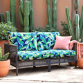Rockin Cushions Outdoor Slip Covers | Green Banana Leaf Jungle Print | Compatible with IKEA Duvholmen Kuddarna Cushions | Includes 2 Kuddarna Pillow Covers and 2 Duvholmen Seat Covers - Set of 4