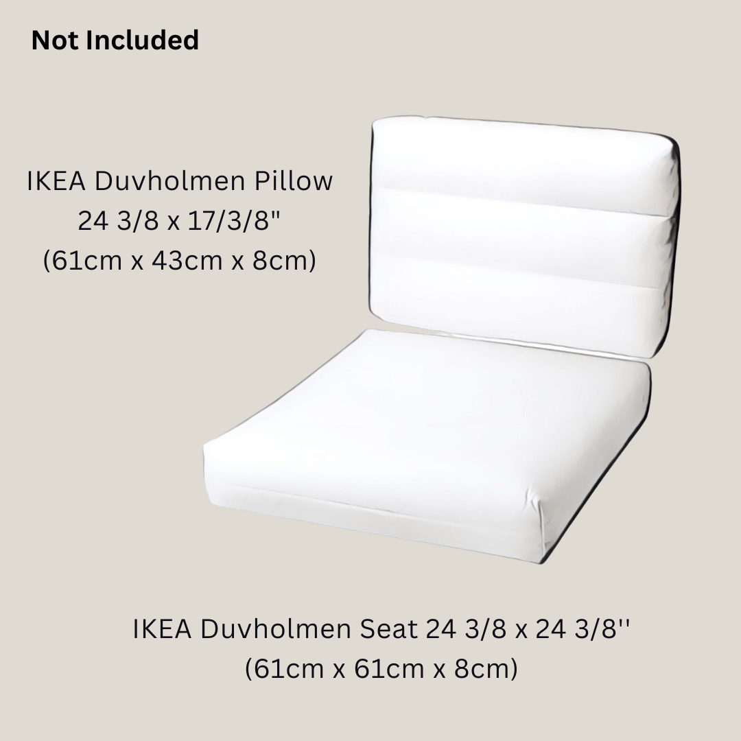 Rockin Cushions Outdoor Slip Covers | Navy Green Banana Leaf Print| Compatible with IKEA Duvholmen Cushions | Includes 2 Duvholmen Pillow Covers and 2 Duvholmen Seat Covers - Set of 4