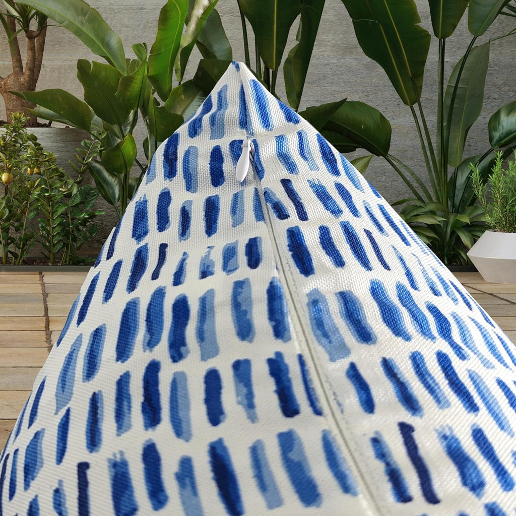 2 Pack Outdoor Pillow Covers | Blue Rain | Compatible with IKEA Duvholmen and Kuddarna Cushions
