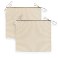 Set of 2, Beige Stripe Square Outdoor Chair Pad, Removable Covers
