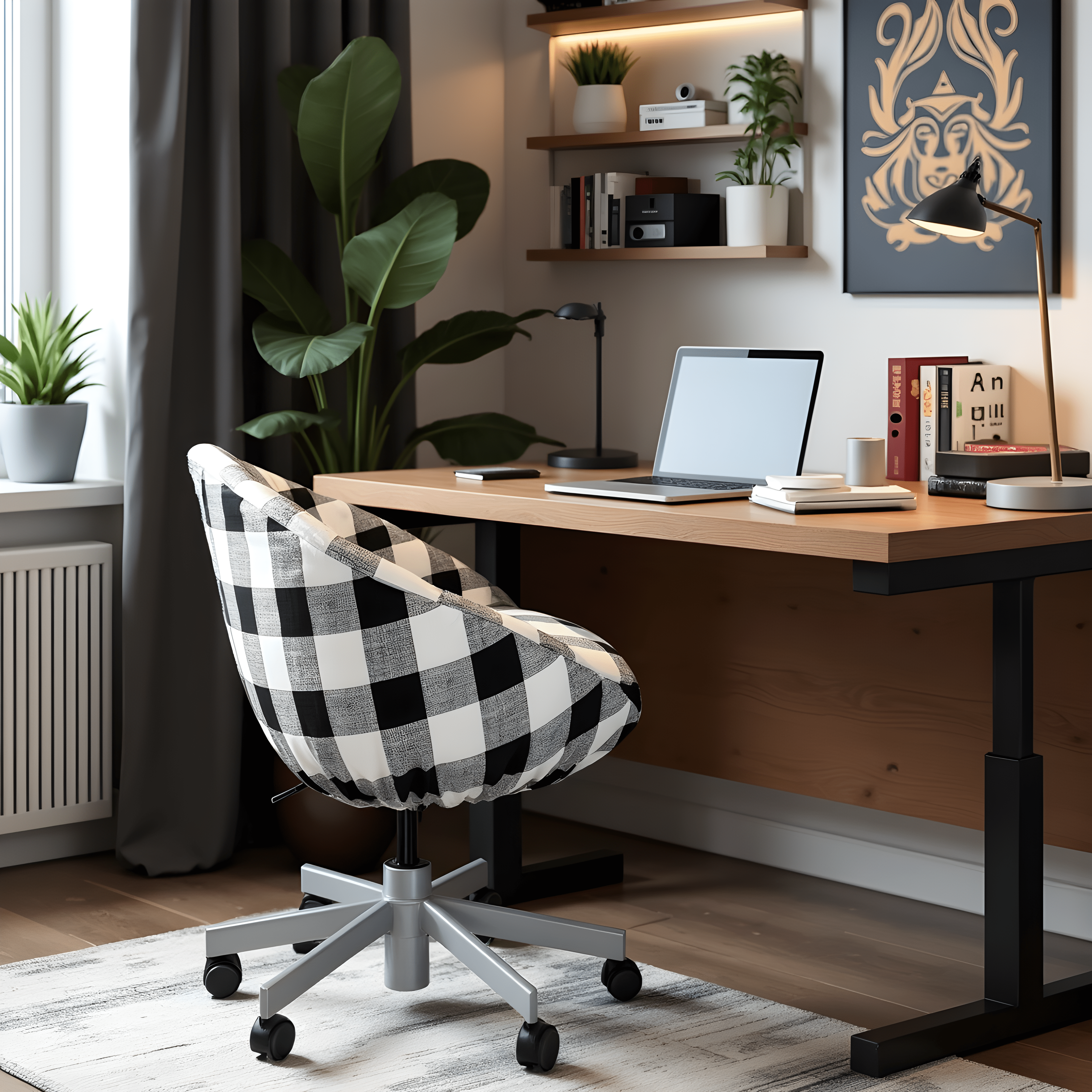 Black Buffalo Check Scandinavian Slip Cover, Compatible with IKEA SKRUVSTA - Made to Order