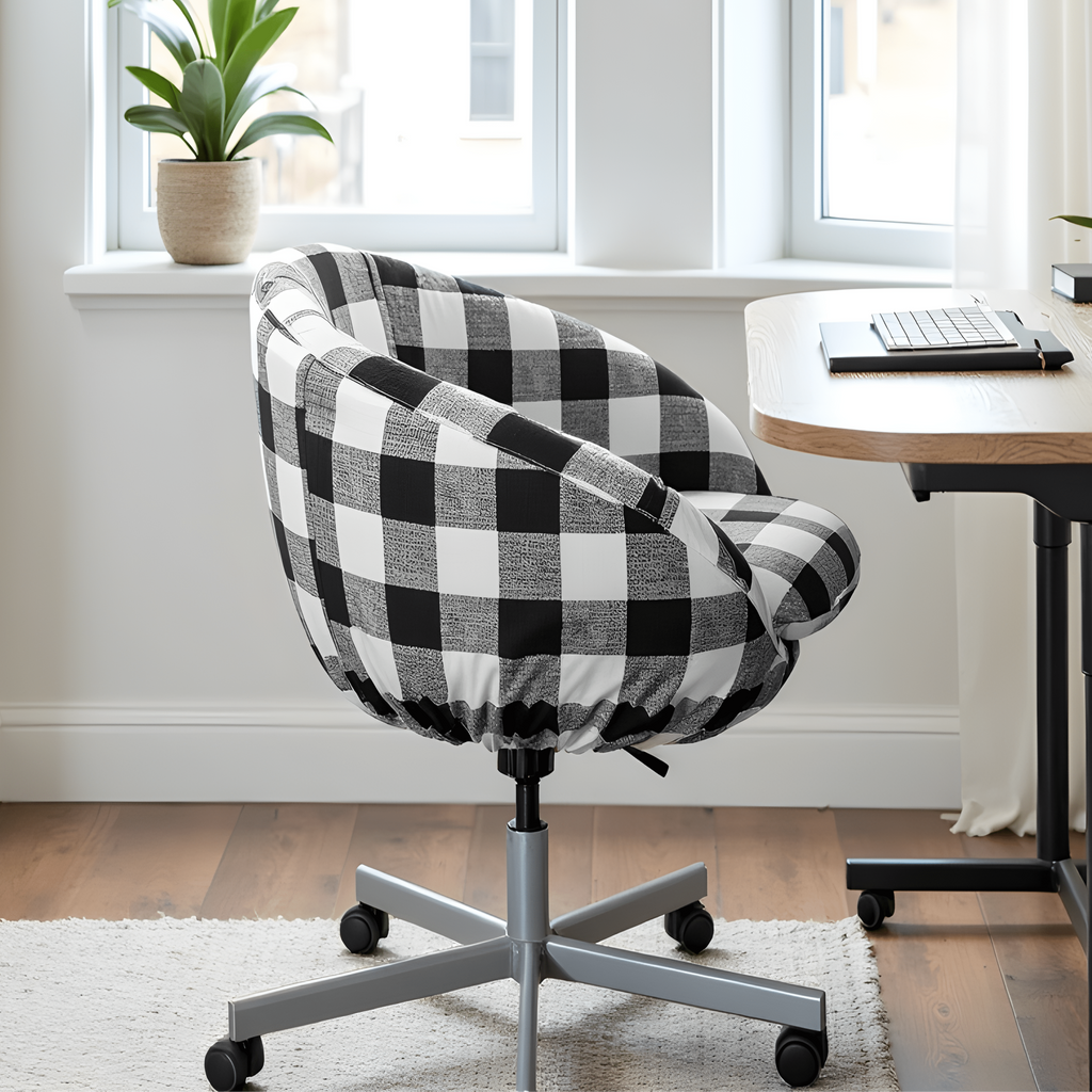 Black Buffalo Check Scandinavian Slip Cover, Compatible with IKEA SKRUVSTA - Made to Order