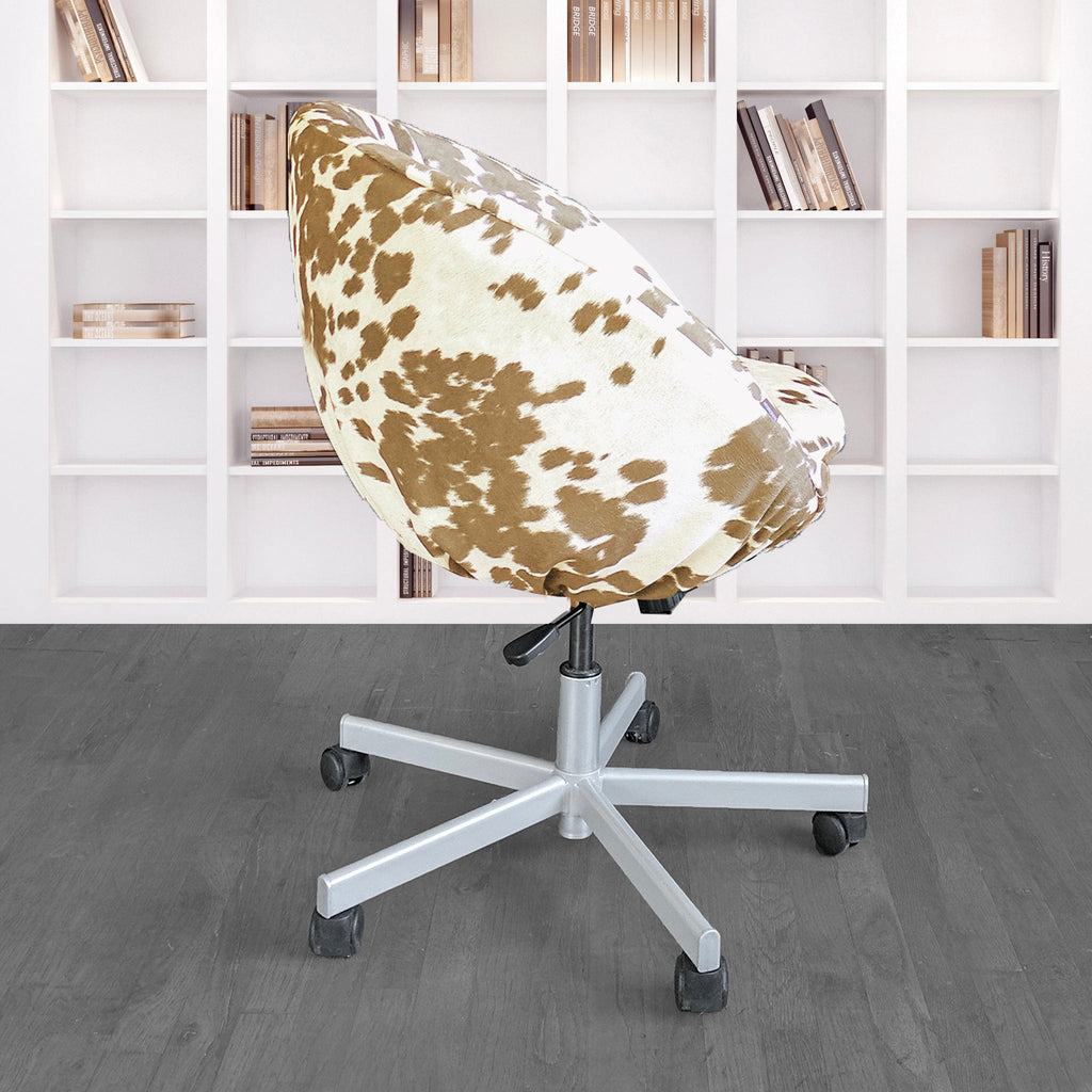 Light Brown Faux Cow Hide Slipcover, Compatible with IKEA Skruvsta Chair – Made to Order