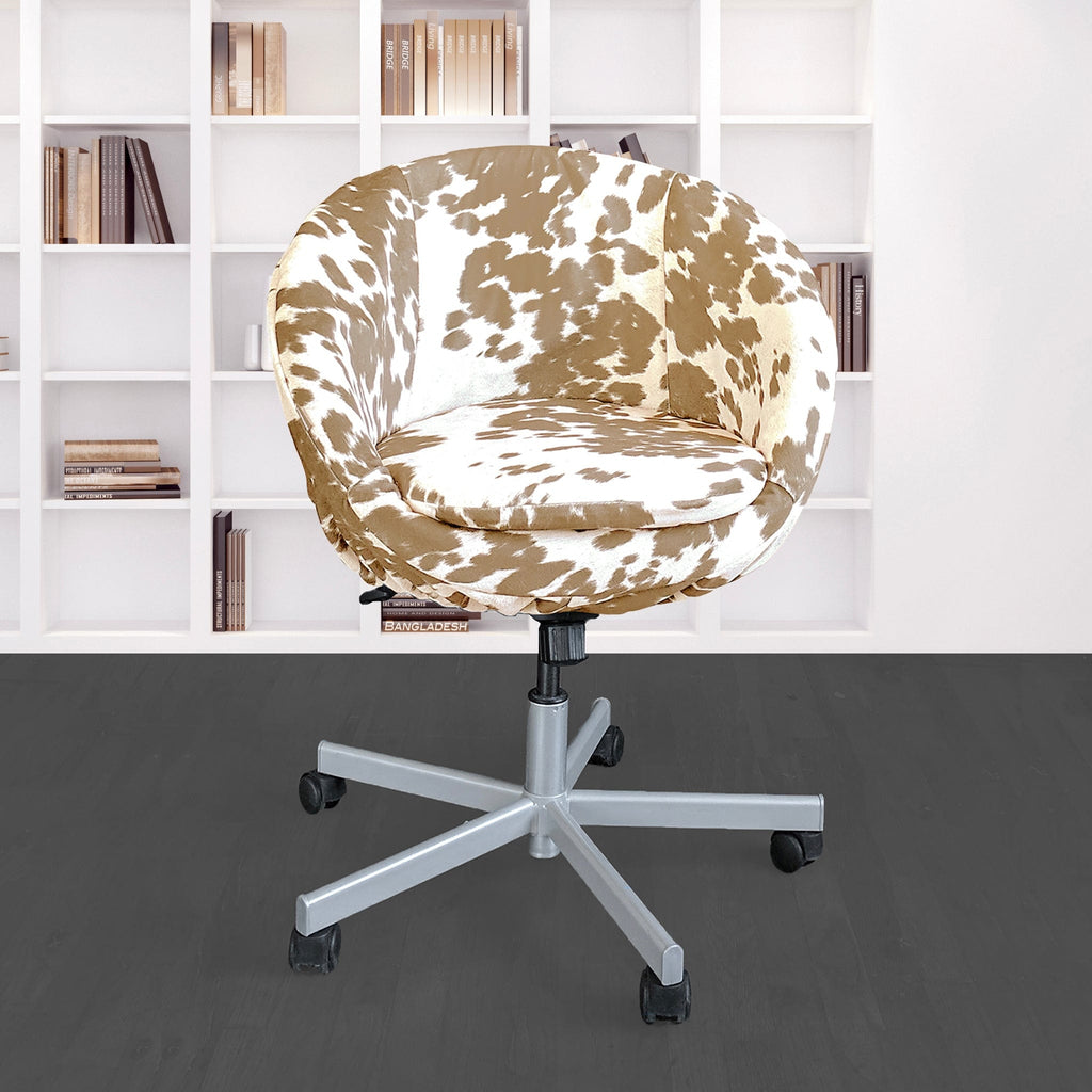 Light Brown Faux Cow Hide Slipcover, Compatible with IKEA Skruvsta Chair – Made to Order