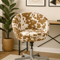 Light Brown Faux Cow Hide Slipcover, Compatible with IKEA Skruvsta Chair – Made to Order
