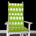 Green Elephants Nursery Rocking Chair Cushion