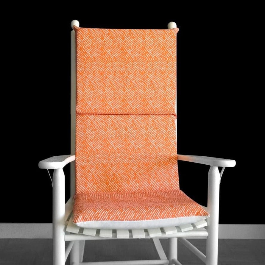 Orange Line Pattern Rocking Chair Cushion Cushion