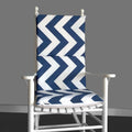 Oversized Navy Blue Chevron Rocking Chair Cushion